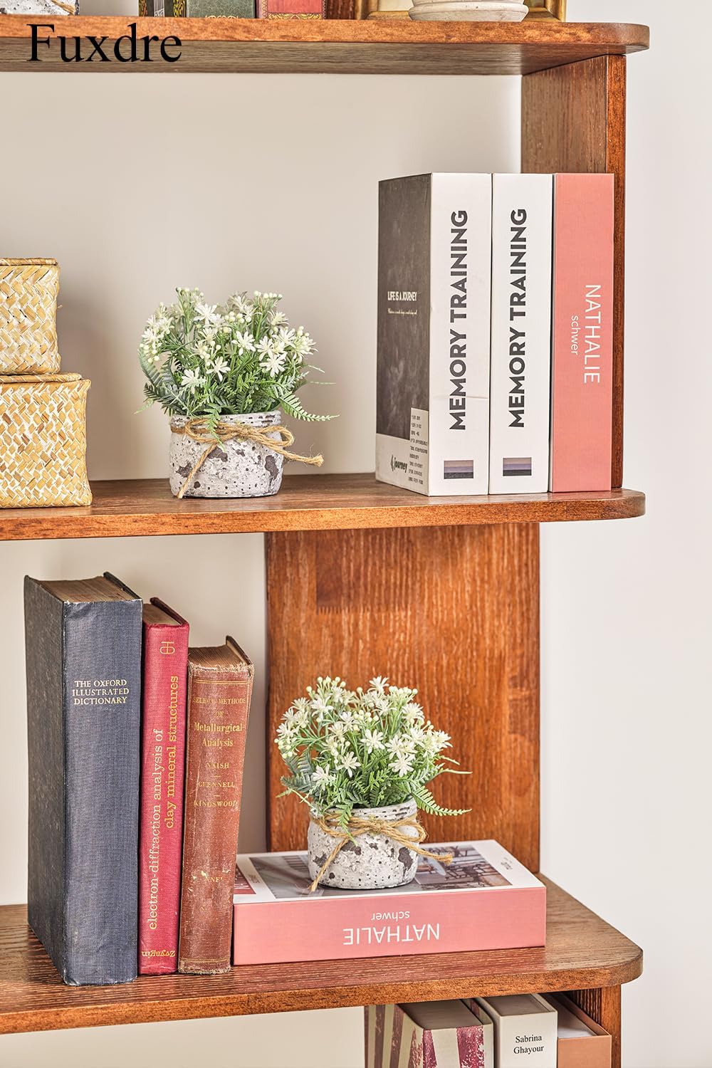 Fake Plants Small with 2 Pack, The Sunflower for Bathroom Shelf Decor, Decorative Plants for Home Living Room Office Bedroom Table Tray Shelve Farmhouse Decor Indoor(White Floral) - Image 4