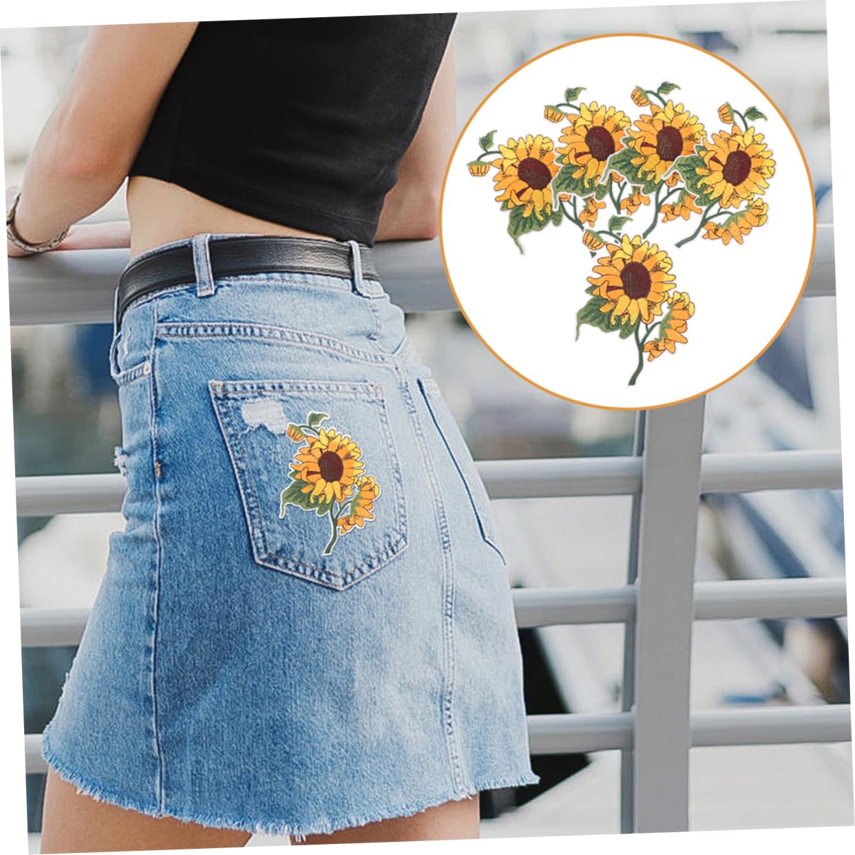 STOBOK 30piezas Parche De Hierro De Flores De Sunflower Para Ropa Mochilas y Pantalones