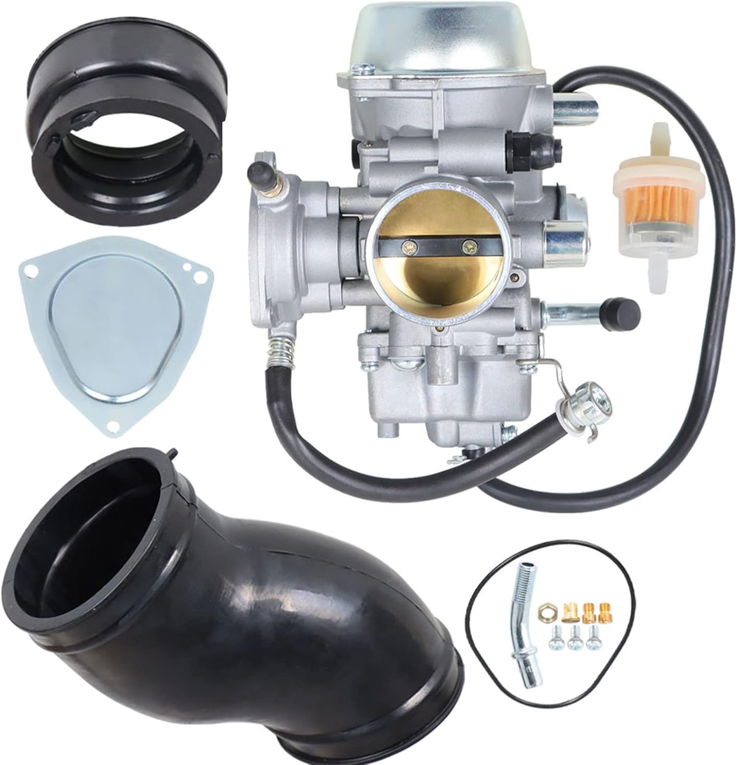 WFLNHB Carburetor Replacement for Yamaha 600 YFM600 1998 1999 2000 2001 with 2 Intake Boot