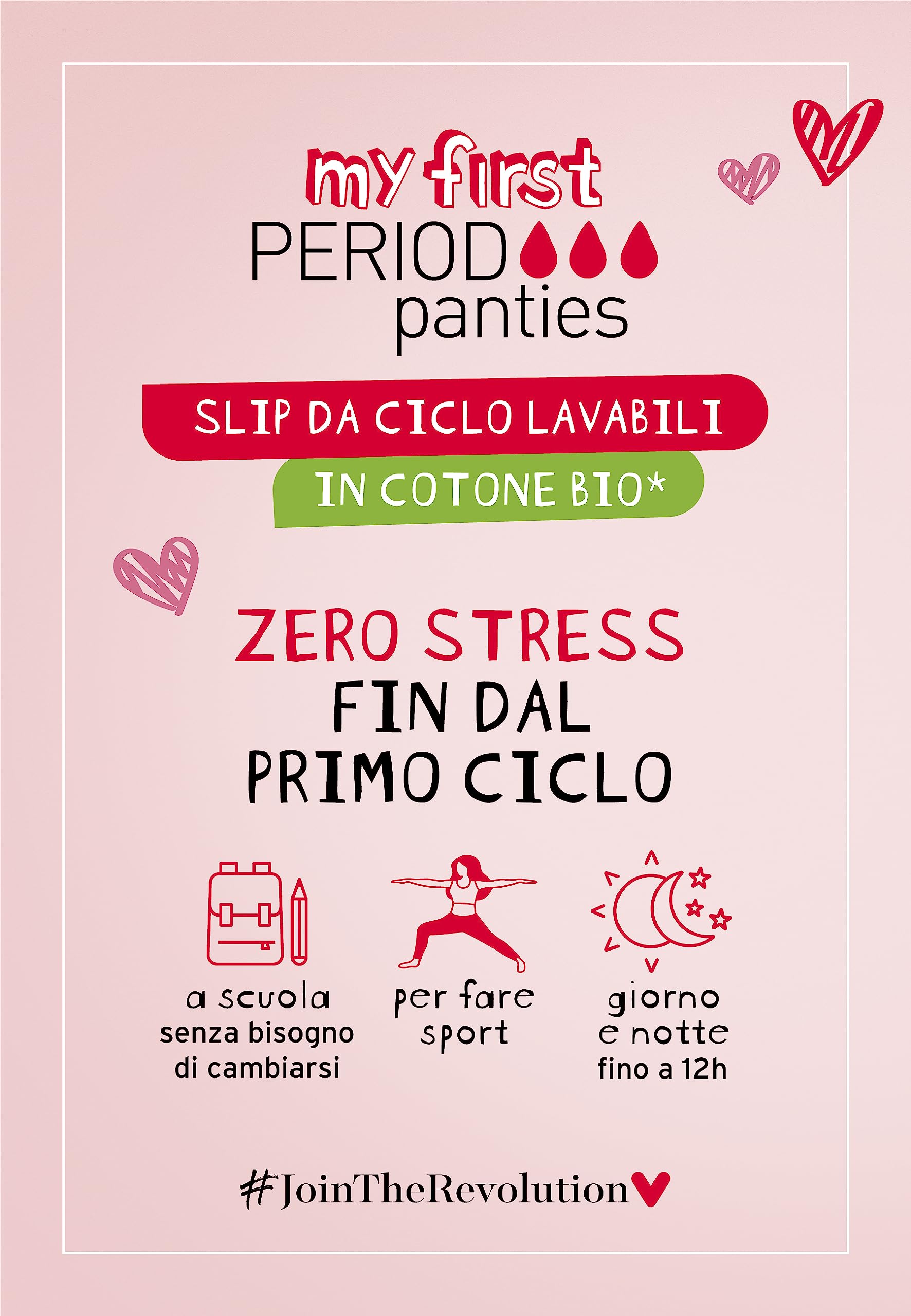Lovable Slip da Ciclo Mestruale Flusso Abbondante My First Period Panties Bi-pack Bambine e ragazze x2