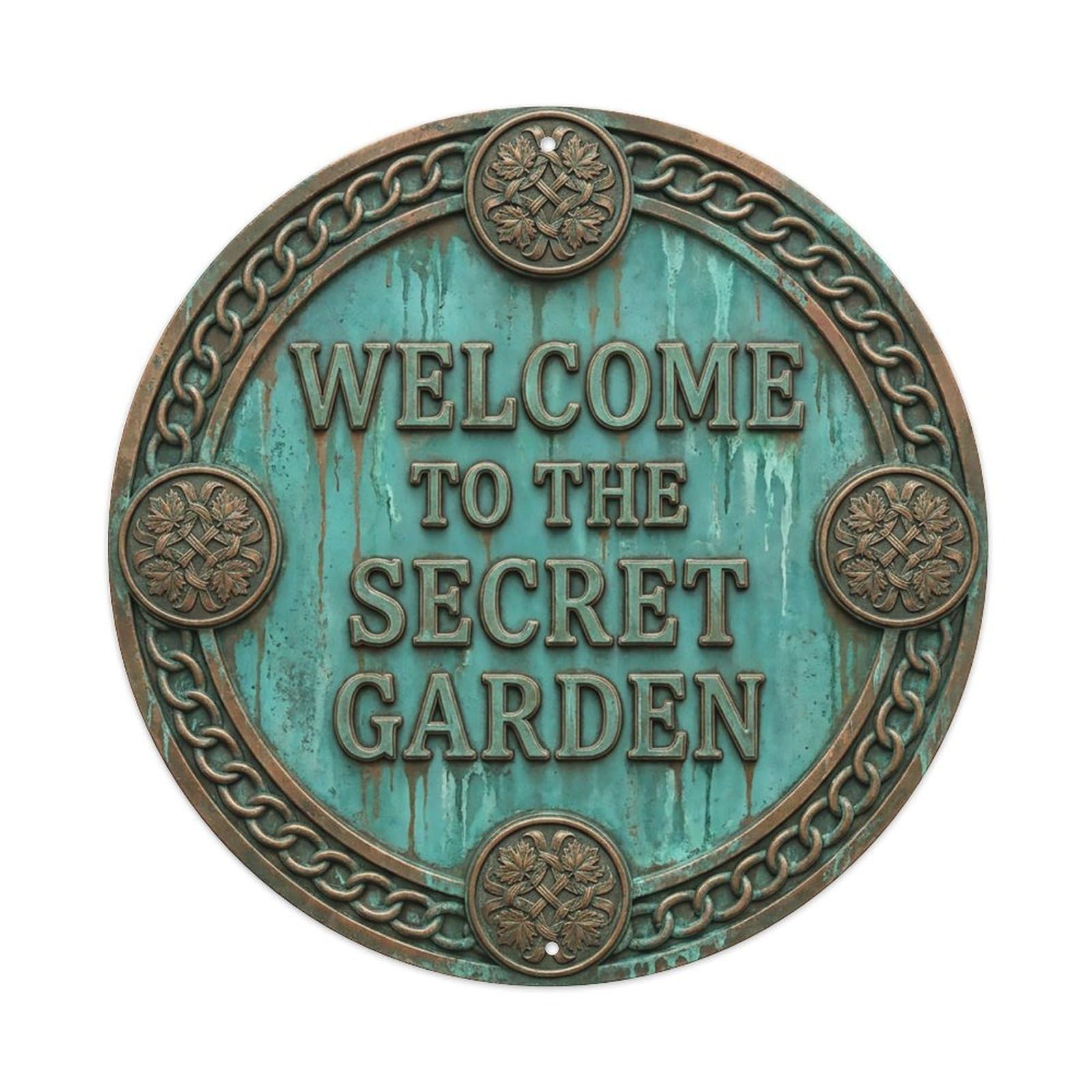 Vintage Welcome Secret Garden Floral Farmhouse Metal Tin Sign