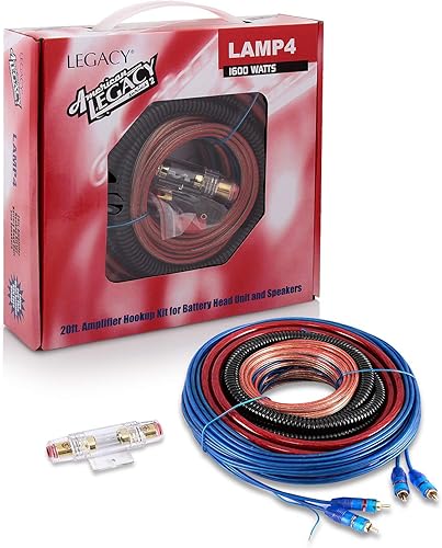 Legacy Kit de cableado de audio para automóvil, conexión de amplificador de 1600 vatios para unidad principal de batería con cable de alimentación