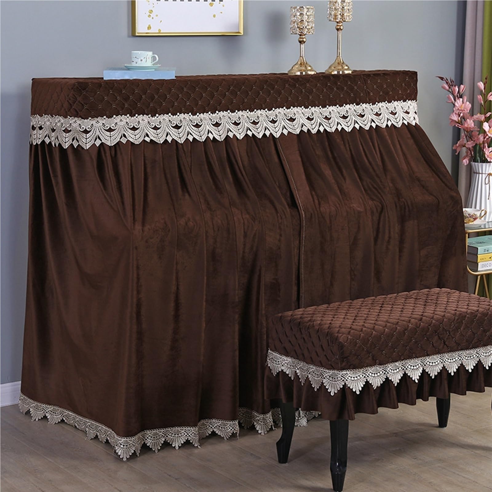 Vollständige Abdeckung Klaviere Staubschutzhüllen Klaviere wasserdicht Kratzfest Sonnenschutz for Klavierräume Ausbildungsschulen Konzertsäle(Double Stool-B3,Regular Size)