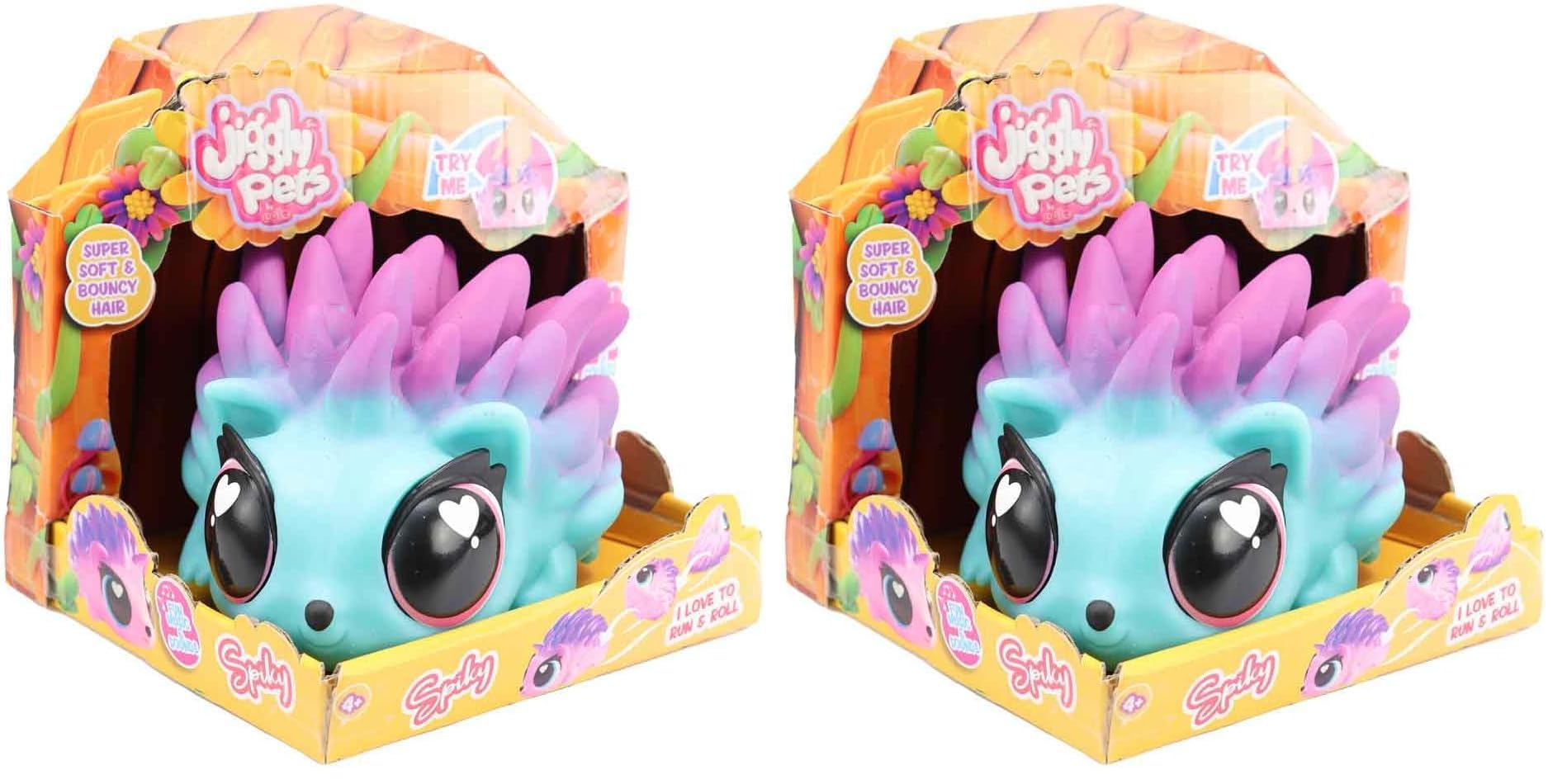 Jiggly Pets by Eolo My Spike Pet Azul, Spiky The Hedgehog, Erizo Interactivo, Mascota blandita Que Canta, Camina, Rueda, Corre, con música, Juguete para niños y niñas Desde 4 años, Famosa (JGG02200)
