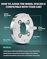 Vista 3 de SCITOO 4 adaptadores de rueda de 4 x 110 a 4 x 156 12 x 1.25 2.913 in 1 pulgada compatibles con 2007-2016 para Rancher 420 2002-2007 para Eiger 400