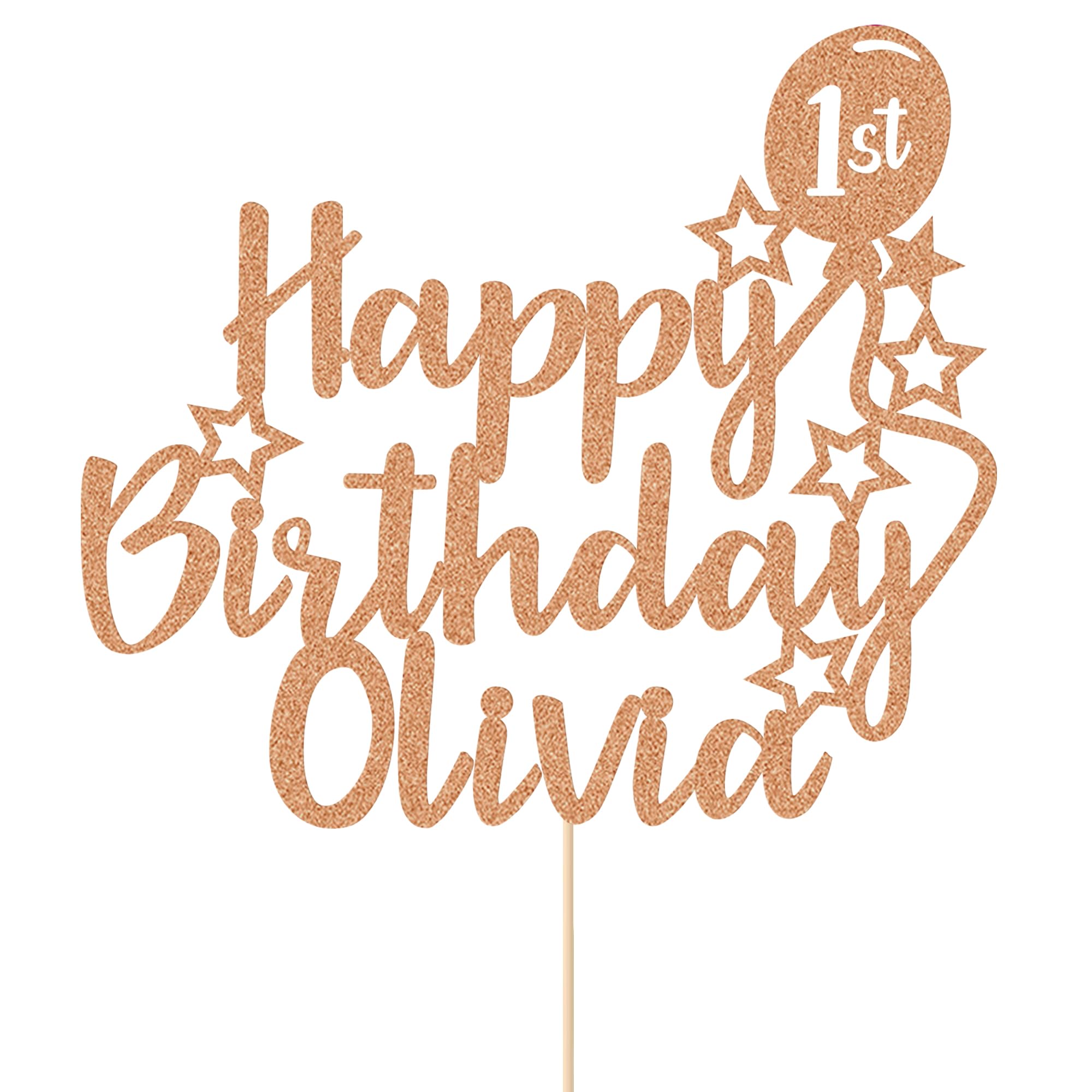 Personalised Happy Birthday Cake Topper Birthday Cake Toppers Gifts for Women Girls Custom Glitter Cake Topper Gifts with Any Name & Age Cake Decorations for 18th 21st 30th 40th 50th(Rose Gold)