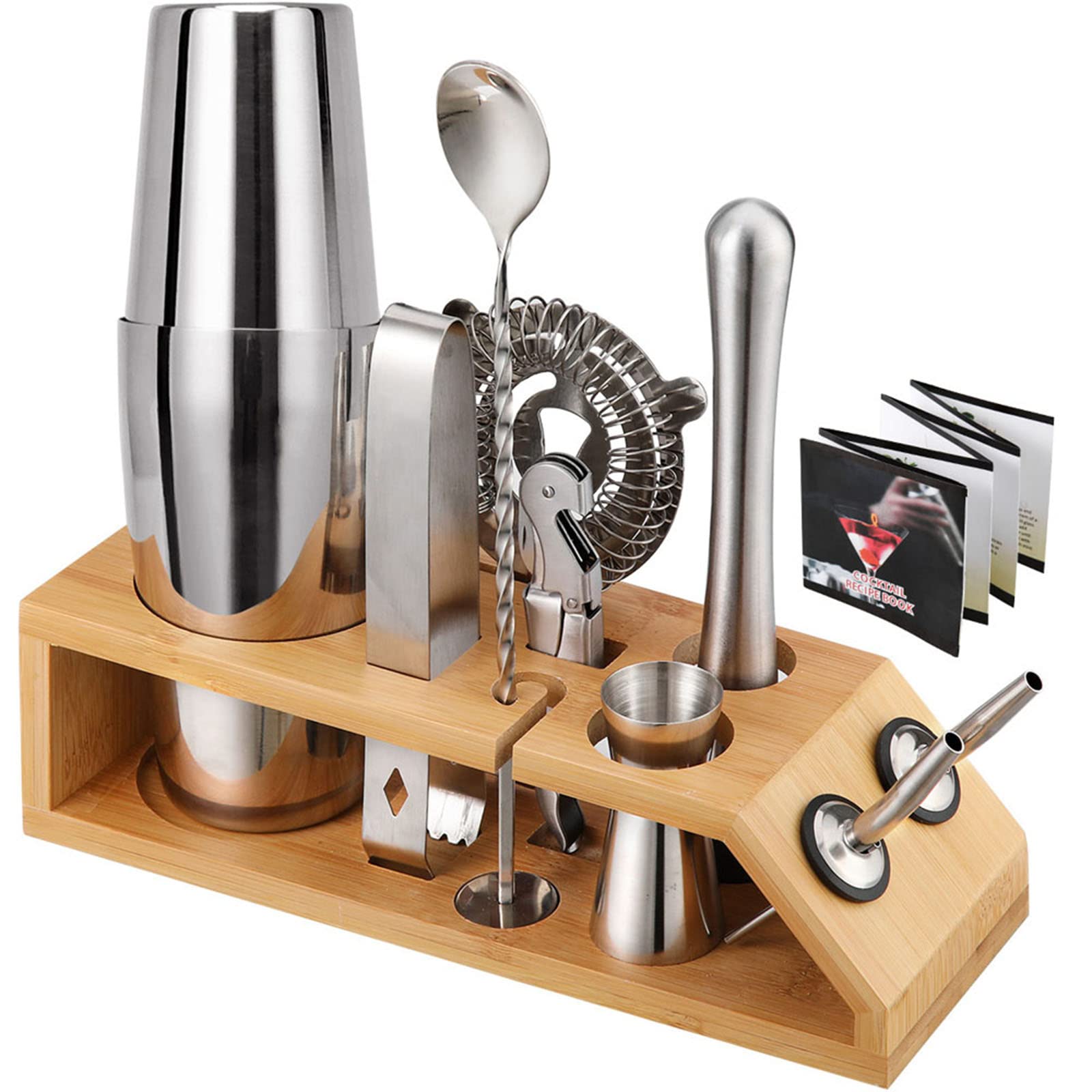 Goue 10pcs Co Tail Making Set Co Tail Shaker Tool Kit Stainl Steel Co Tail M ing Acc ories Kit wi Reci Book for Home Bar