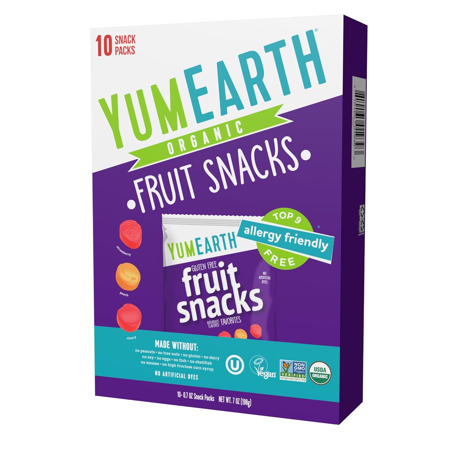 YumEarth Organic Fruit Snacks Box, 0.7 Ounce (Pack of 10) Fruit 0.7 Ounce (Pack of 10)
