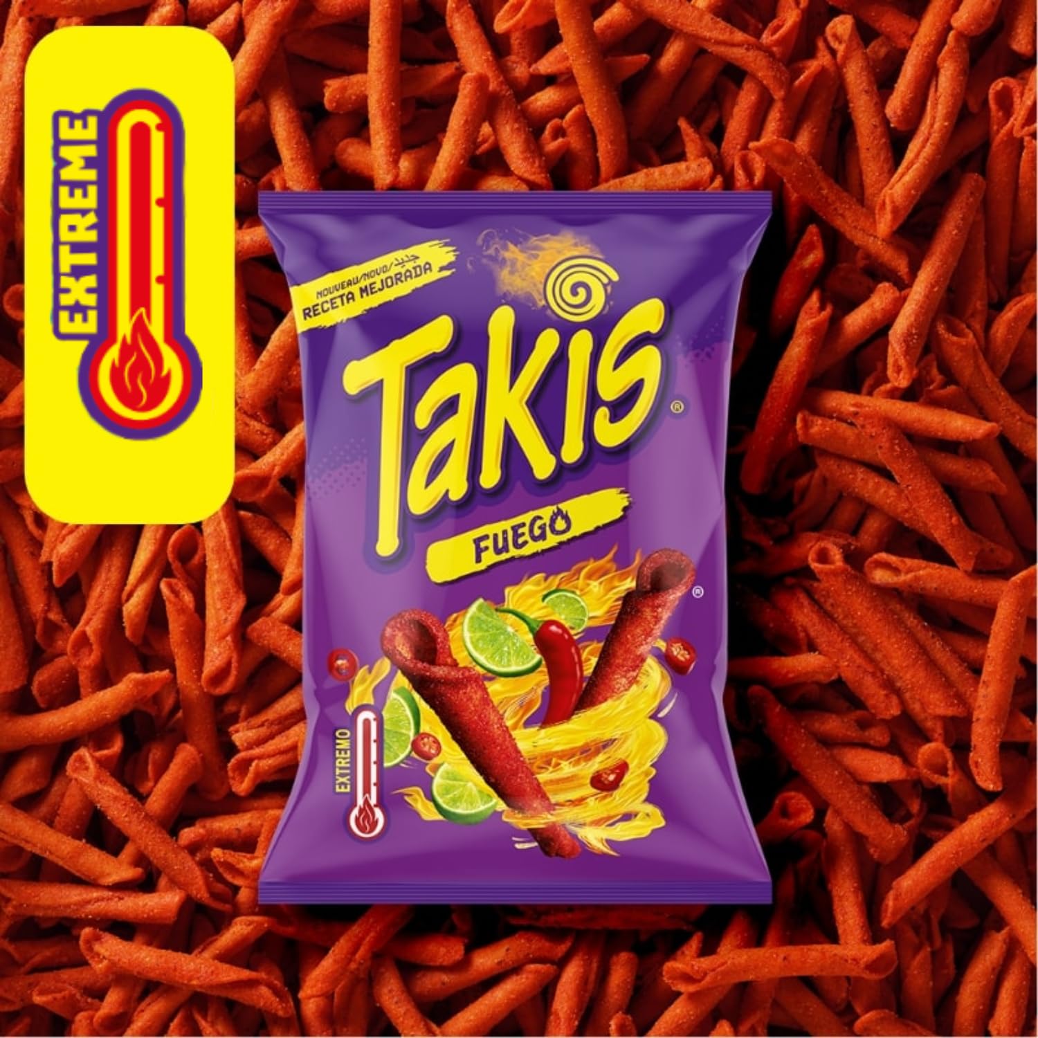 TAKIS Snack Maïs Pimenté & Citron Vert Fuego