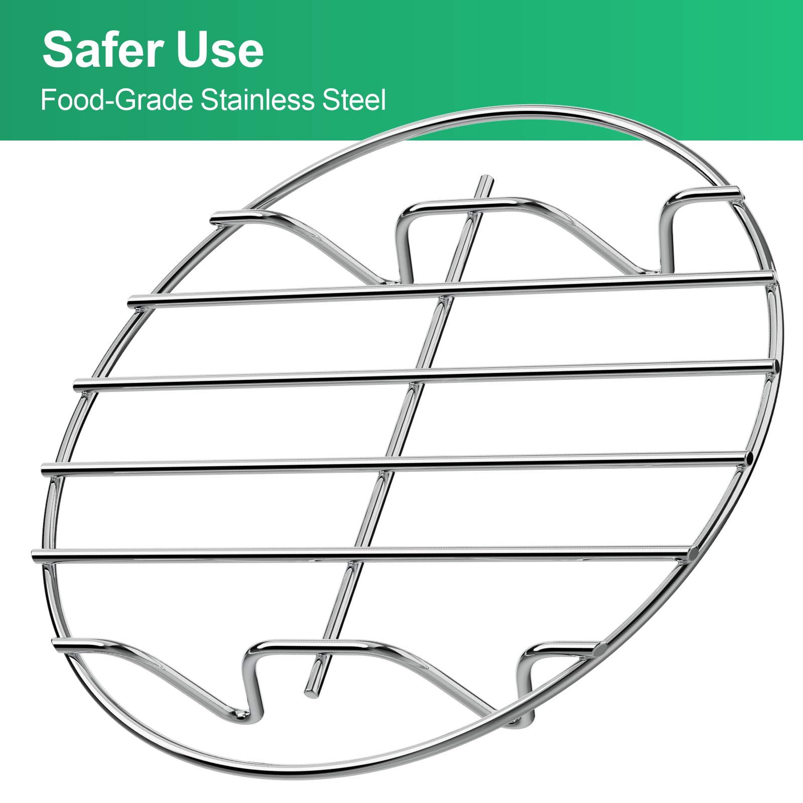 GSlife Steamer Rack 7'' - Stainless Steel Cooling Rack, Round Canning Baking Roasting Rack, Trivet for Dutch Oven Air Fryer, Instant Pot Accessories for 3, 6, 8 Qt Pressure Cooker, 1 Pack