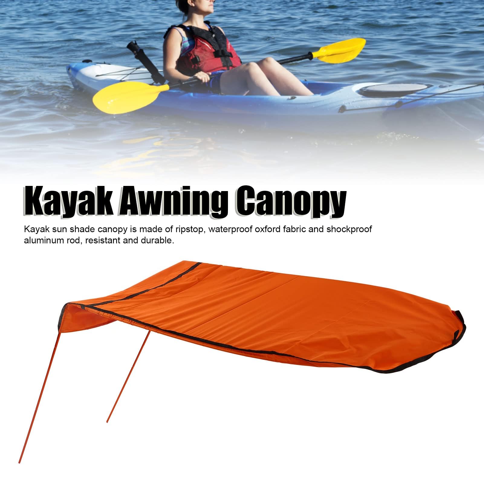 Alomejor Kayak Sun Shade Canopy Impermeable Oxford Fabric Parasol Plegable Toldo para Canoa de Barco