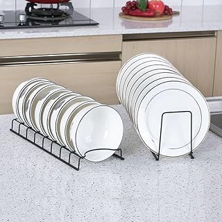 Azonee Stainless Steel Dish Rack Set – Rustproof Cabinet Organizer for Plates