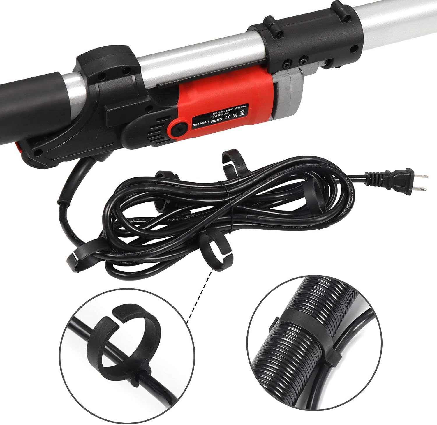 F2C Electric Drywall Sander 800w Adjustable Variable 6 Speed Disc Sander w/ 6 Sand Pads, 1000-2000RPM - - 