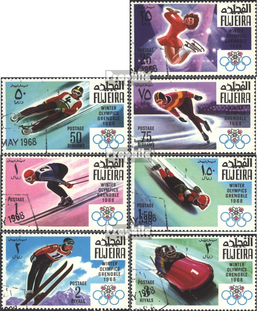 Prophila Collection – Timbres Fujeira 214A-220A – Jeux Olympiques D’Hiver Grenoble 1968 – Oblitérés – Idée Cadeau Collectionneur