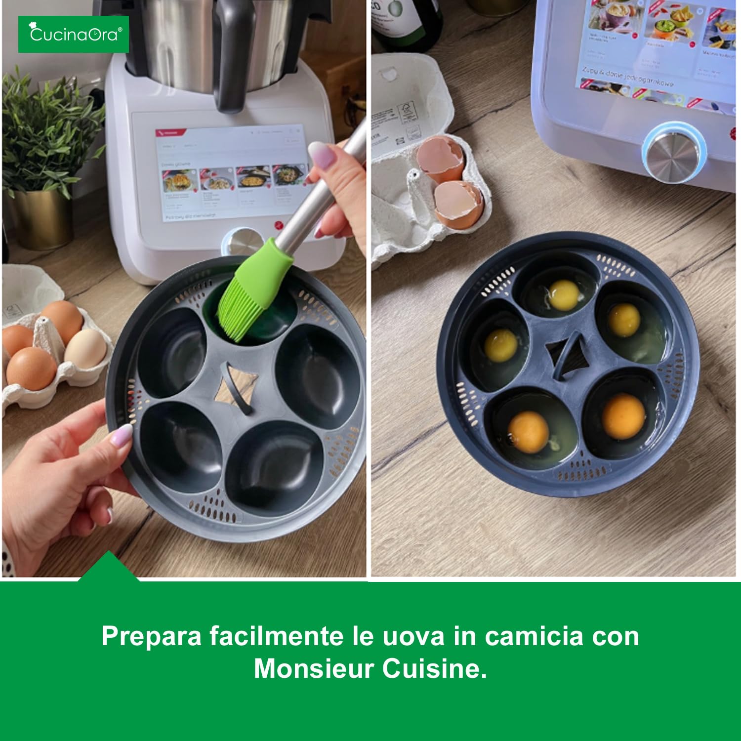 steamEGGS compatibile con Monsieur Cuisine Smart e Connect – Inserto cuociuova per preparare fino a 5 uova in camicia