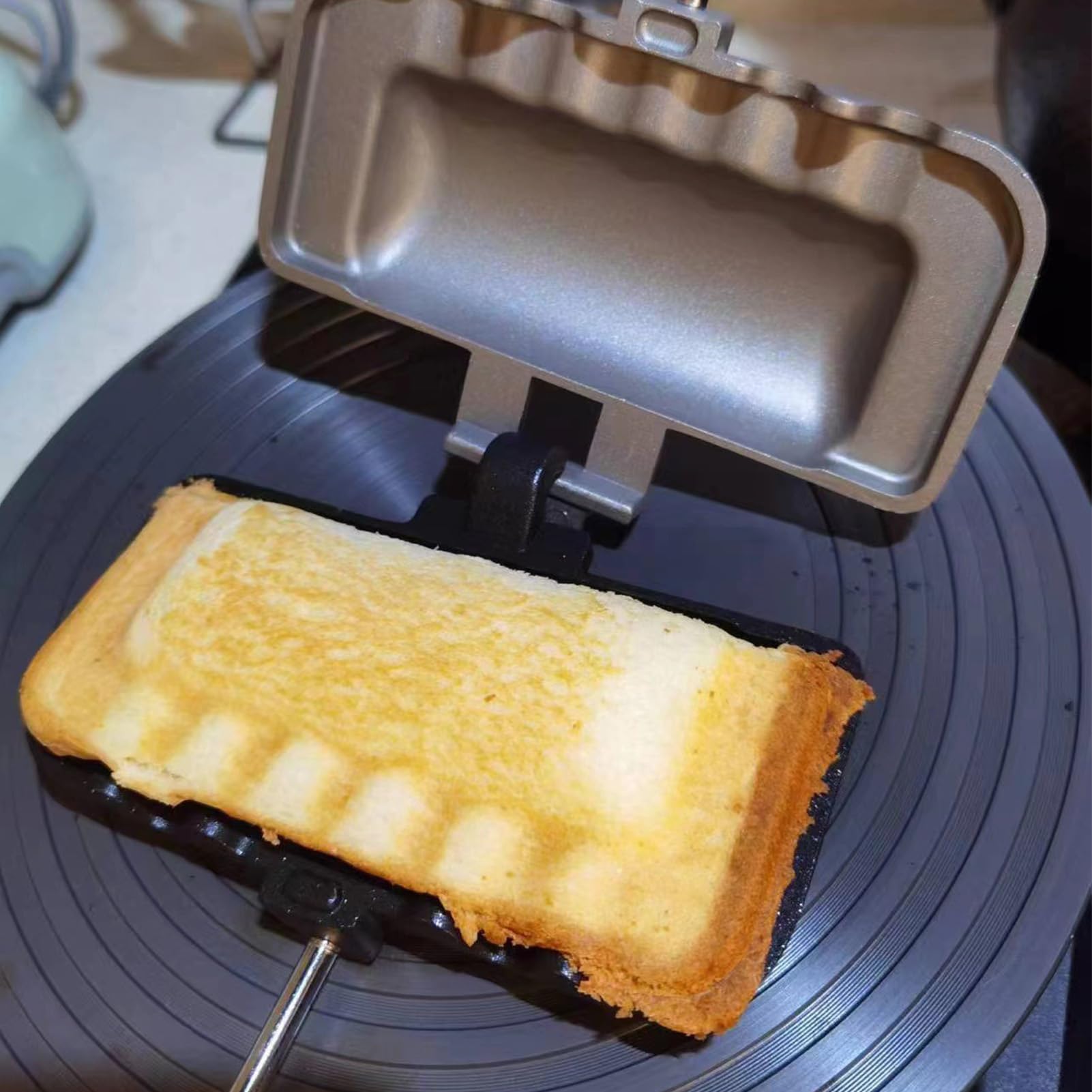 Toasted Sandwich Maker - Padella laterale per fornello, griglia per toast riutilizzabile | Fornello antiaderente compatto, padella sicura per frittelle, frittata vegetariana, uova fritte, cucina