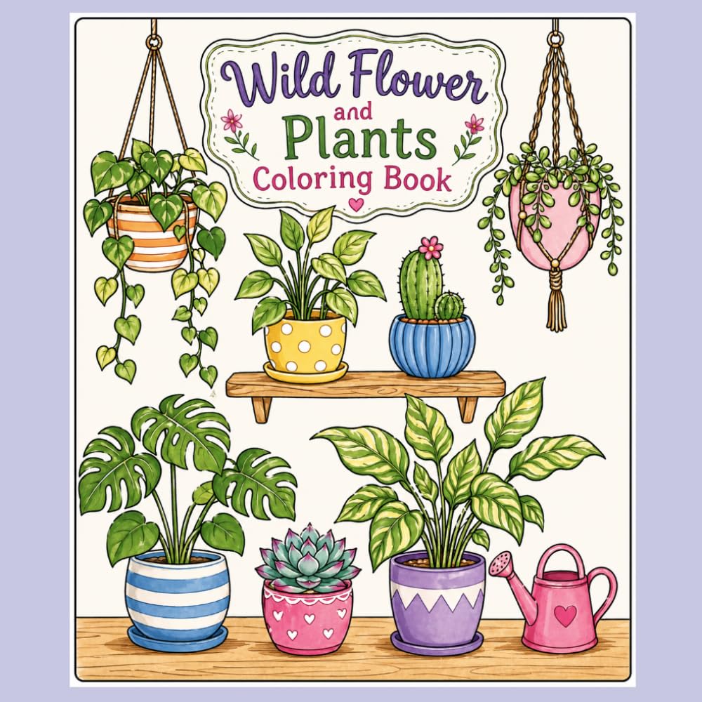 Wild Flowers and Plants Coloring Book