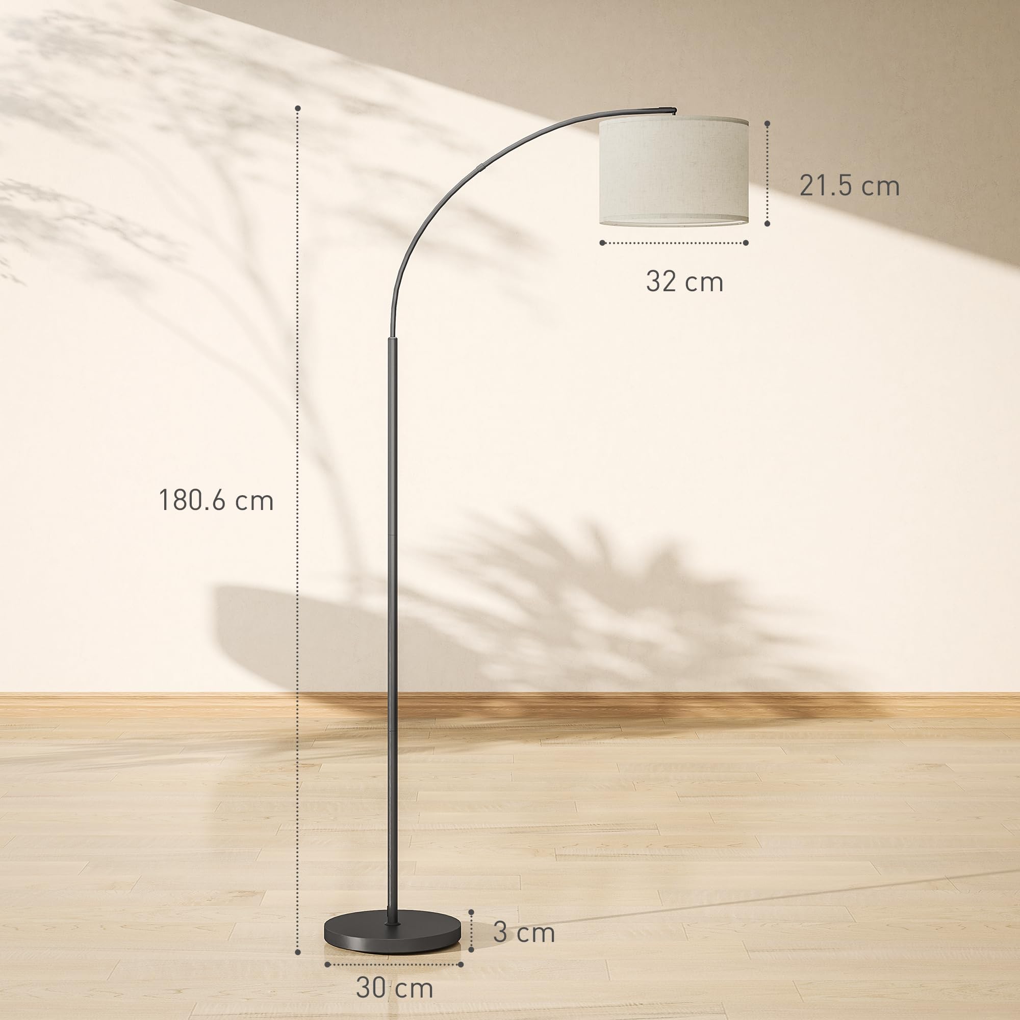 HOMCOM Lampada da Terra a LED Dimmerabile con Telecomando, Piantana Lampada con Luce Regolabile su 11 Colori di Temperatura e 11 Luminosità, Timer 60 Minuti, Paralume Girevole e Inclinabile, Nero