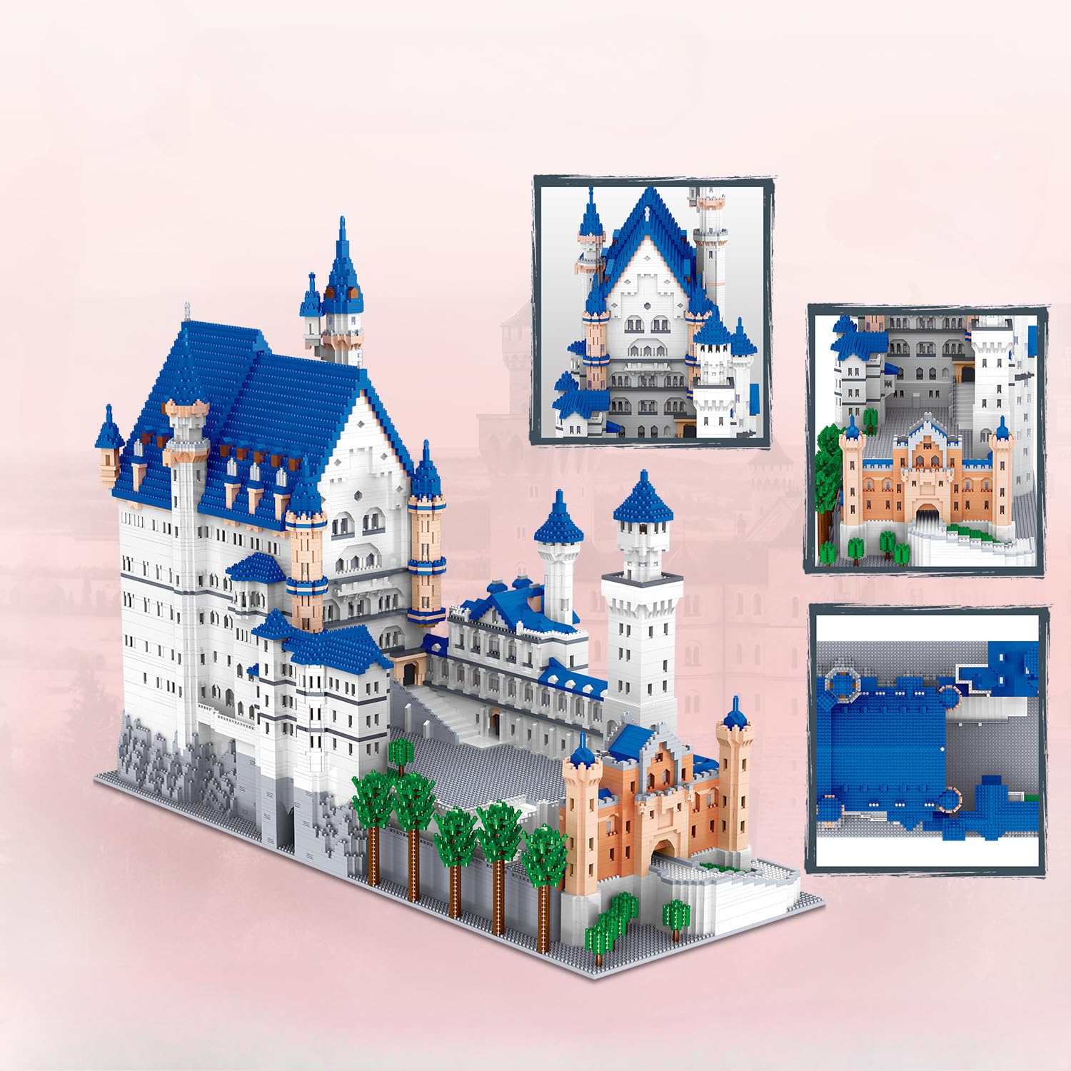Technik Architecture Castello Neuschwanstein, modello da costruzione 11810, set di mattoncini compatibile con grande, per costruire giocattoli educativi per bambini e adulti