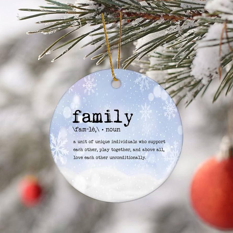 Amazon.com: Round Ceramic Christmas Ornament Family Definition ...