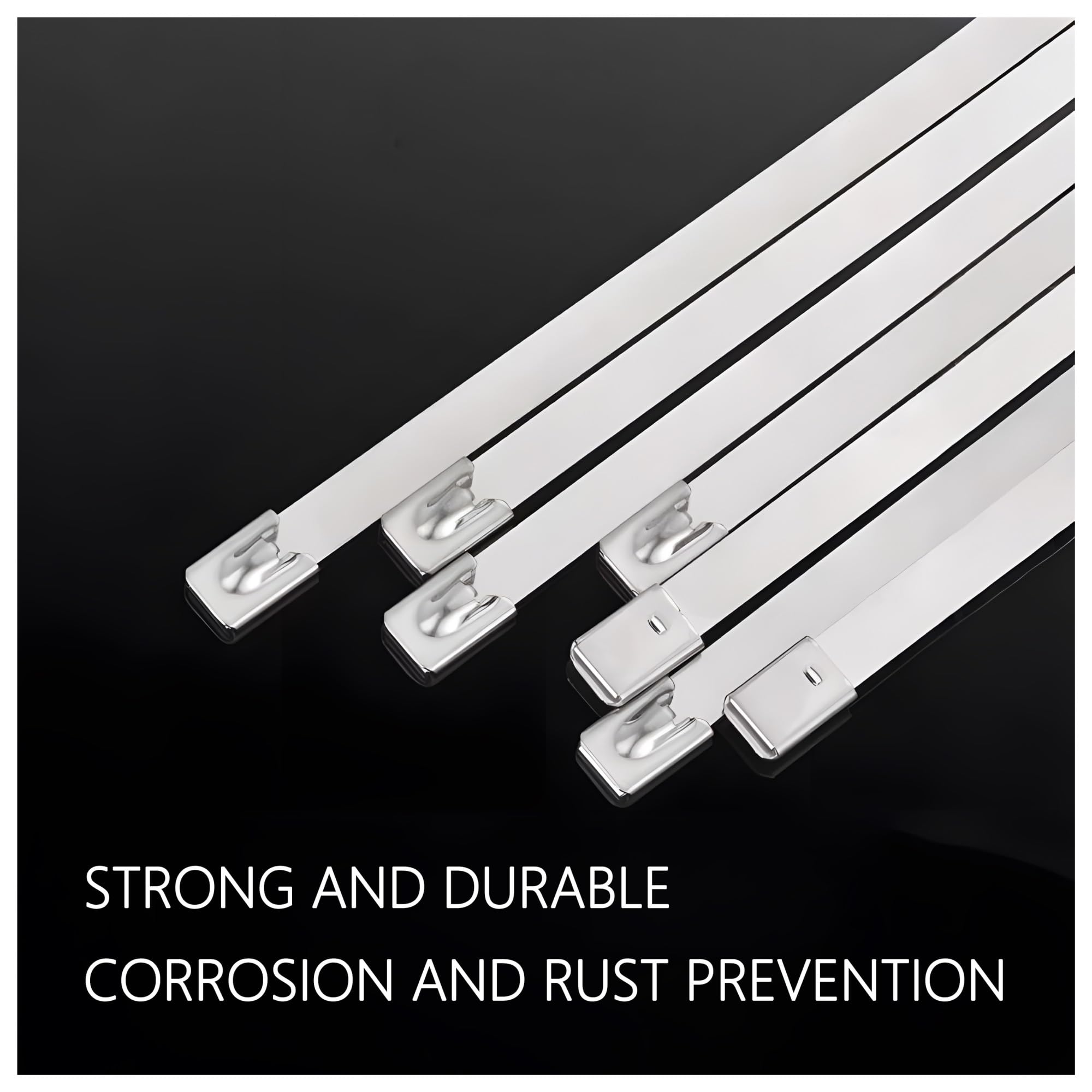 Opaski kablowe ze stali nierdzewnej do kabli ze stali nierdzewnej 304 #, 19mm wytrzymały samoblokujący zamek błyskawiczny kołnierz (19x500mm(20pcs))