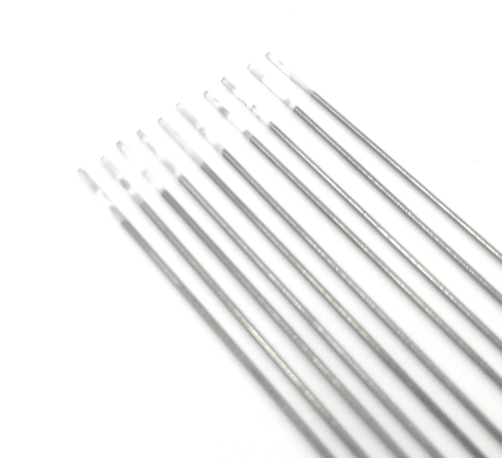 ELCAN Tungsten TIG soudage Zirconium 0,8% Blanc AZ8 professionnel, électrodes de soudage pour torche TIG 1,0 1,6 2,0 2,4 3,2 mm, 10 unités - Dimensions: 1,0 x 175 mm