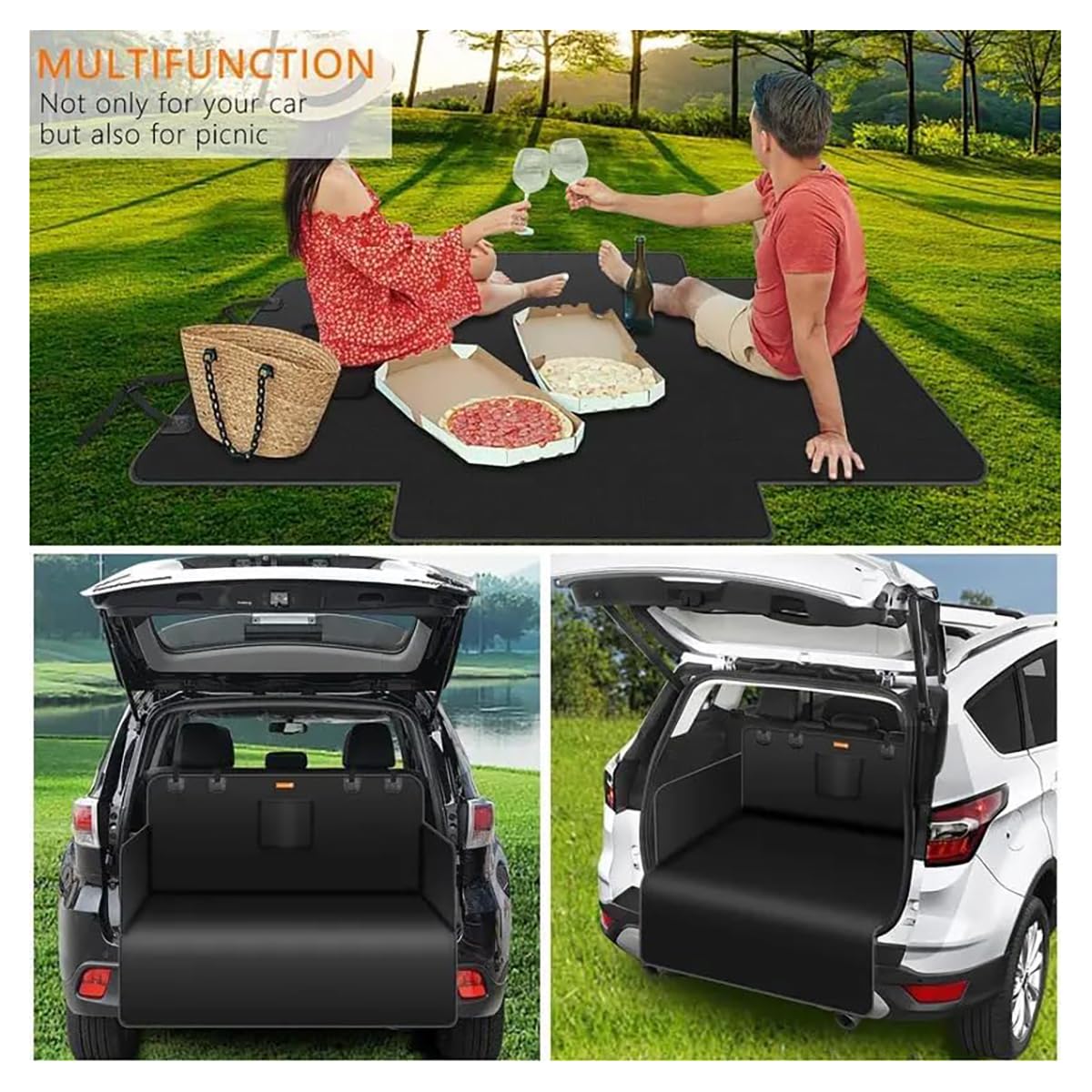 ELECTROCNT Dog Car Boot Liner Protector for Toyota C-HR PHEV (seit 2024), Waterproof Anti-Scratch Tear-Resistan Washable Trunk Cover Mat Travel — view 6