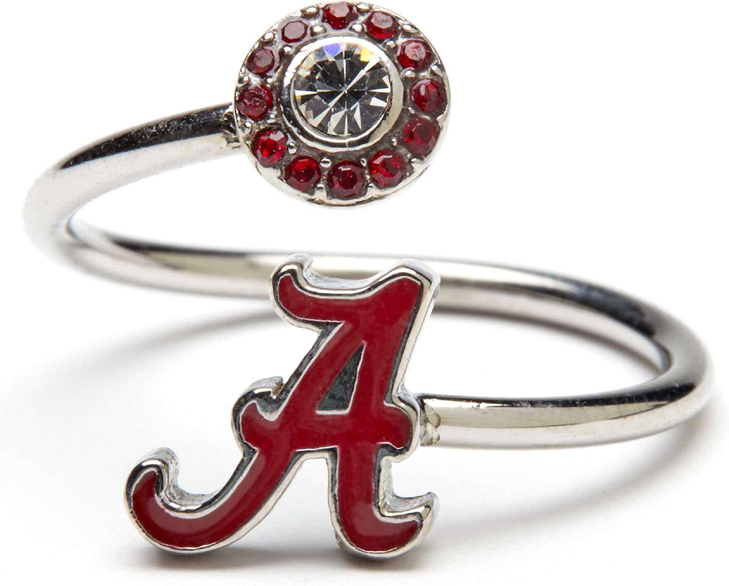 Stone Armory University of Alabama Crimson Tide Gifts - Script A Alabama Crimson Tide Rings with Crystals - Hypoallergenic and Adjustable Sizes 5-12 - Alabama Jewelry for Women