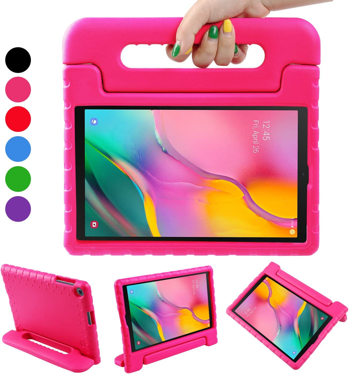 BelleStyle Kids Case for Samsung Galaxy Tab A 10.1 2019 SM-T510 SM-T515, Kids Friendly Shockproof Light Weight Protective Case Handle Stand Cover for Galaxy Tab A 10.1 Inch 2019 T510 T515