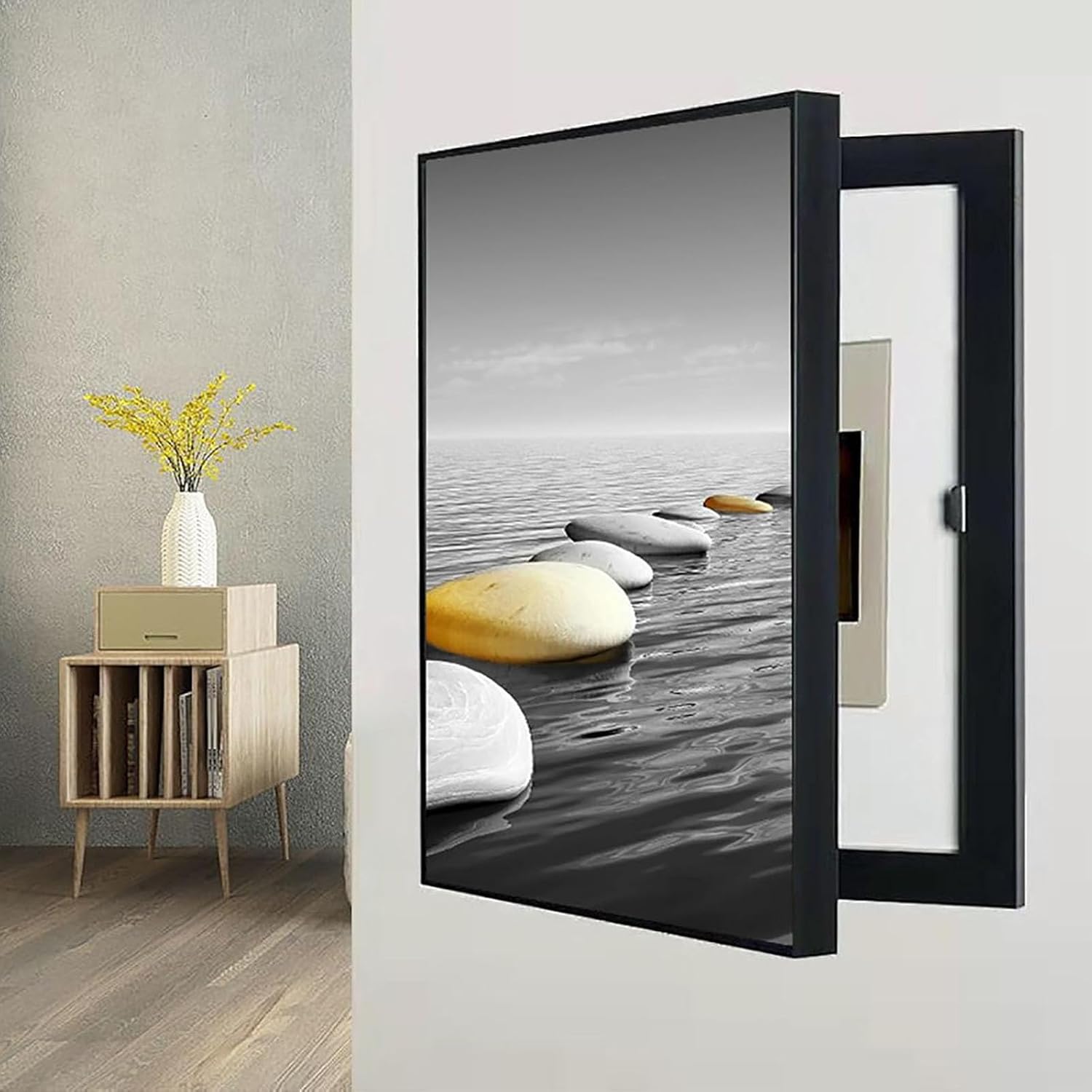 Electrical Panel Cover, Meter Box Decorative Painting Cover, Decorative Wall Mounted Hide, Decorative Indoor Electrical Meter Cover,008,35 * 45cm