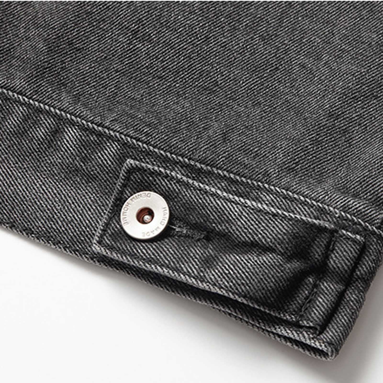 Veste en Jean Homme, Vestes en Jean à Manches Longues pour Homme Décontractée Extérieure Coupe Ample Boutonné Jean Manteau Classique Vintage Vestes en Jean Lavé Taille M-4XL