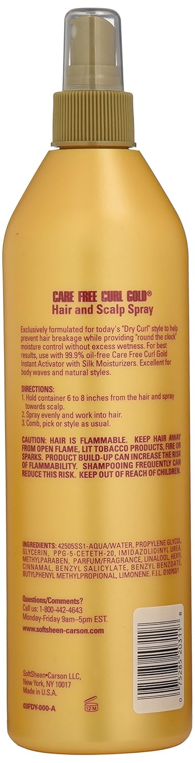Softsheen-Carson Care Free Curl Gold Hair and Scalp Spray, 16 Fl oz image 2 of 9 B0009R15AI