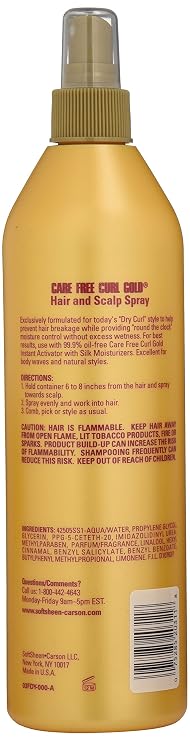 Softsheen-Carson Care Free Curl Gold Hair and Scalp Spray, 16 Fl oz