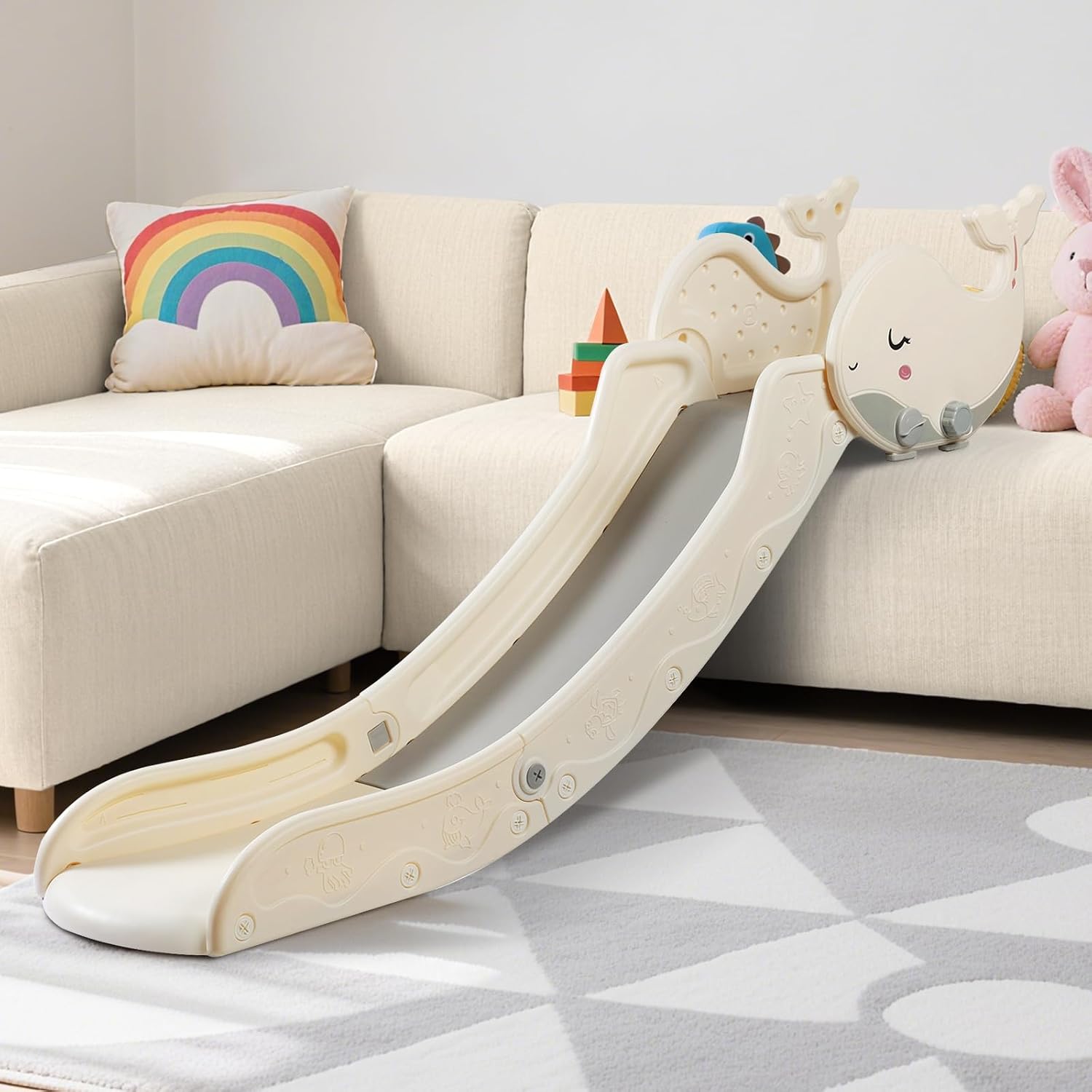 Indoor Couch Slide for Toddlers 1-3, Kids Baby Toddler Slide Indoor Playset, Kids Baby Indoor Plastic Playset for Couch Sofa Stair Bed(Big)