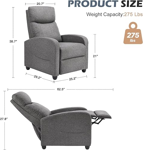 Miniatura 70 de Sweetcrispy Silla reclinable, silla basculante giratoria 360 grados para adultos, sillas reclinables deslizantes, sillas de guardería para sala