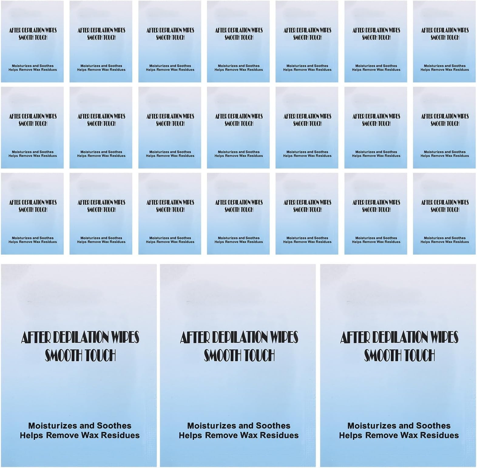 Wax Removal Wipes 20Pcs for Post Hair Removal with Skin Hydration and Nourishment, Individually Wrapped for-The-Go Facial and Body Care
