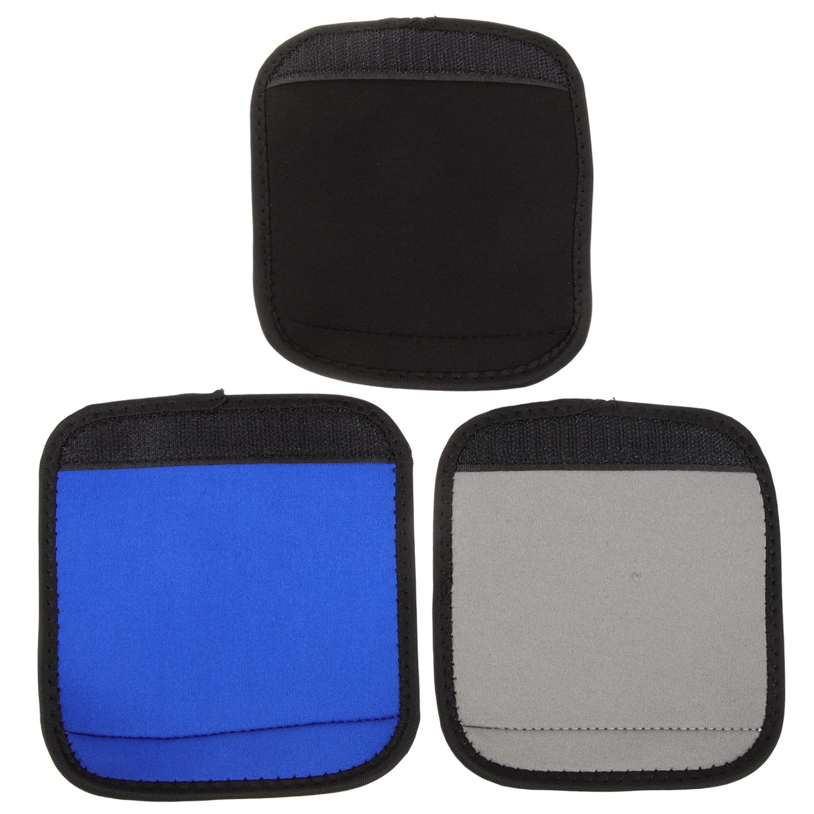 PACKOVE 12piezas Fundas para Asas De Equipaje Envolturas Antideslizantes para Maletas Cubiertas De para Bolsas De Mano Identificadores De Equipaje Colores Negro Azul y Gris