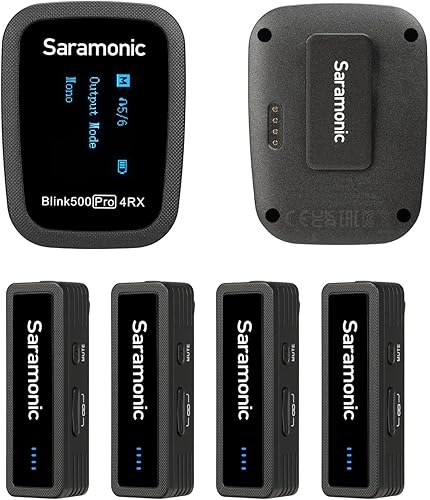 Miniatura 7 de Saramonic Blink500 PRO B8 - Sistema de micrófono inalámbrico de 4 canales, solapa inalámbrica de 2.4G, 4 transmisores y un receptor para cámara