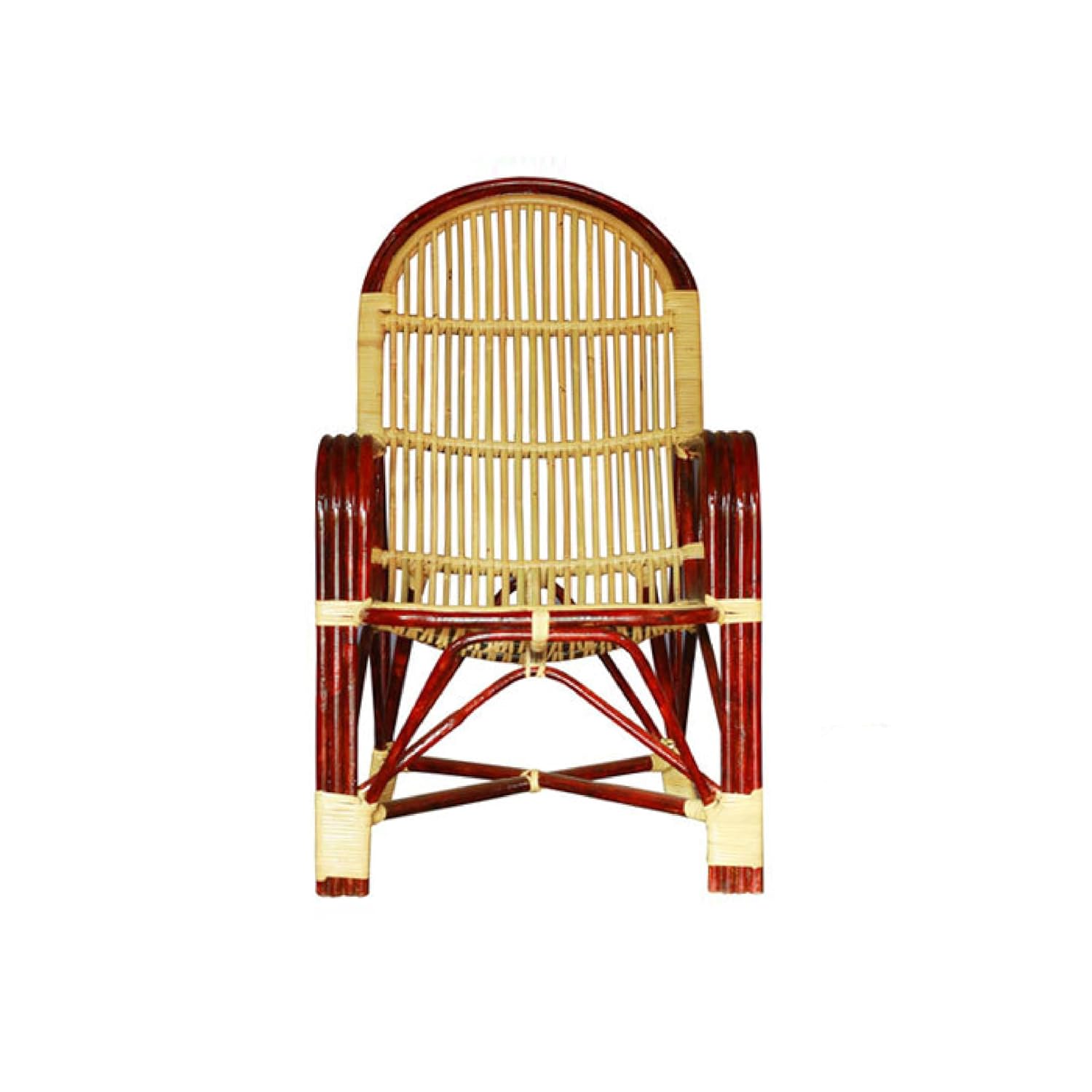 EcoHaven Goa Rattan Cane Armchair Sustainable Seating with Coastal