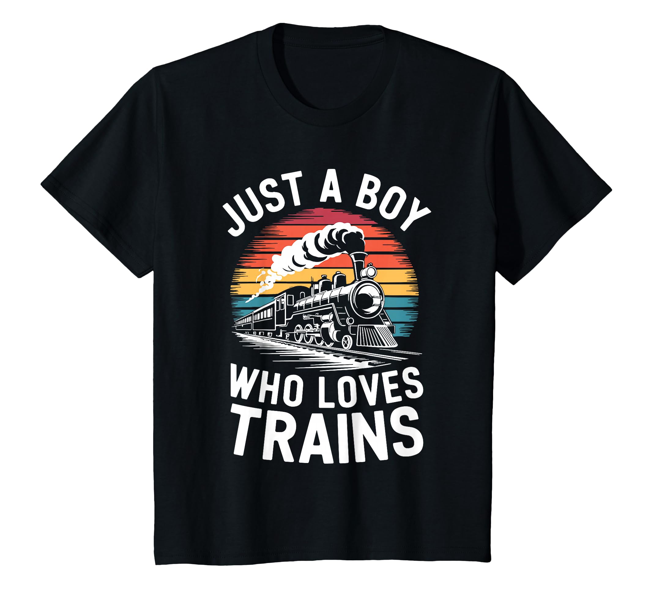 Kids Just A Boy Who Loves Trains Shirt Kids Toddler Boy Train T-Shirt
