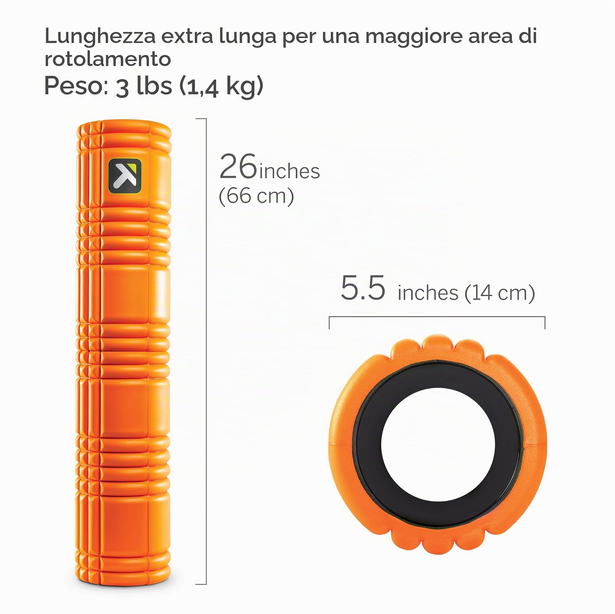 TriggerPoint Grid 2.0, Rullo di Schiuma Unisex Adulto, Arancione, L