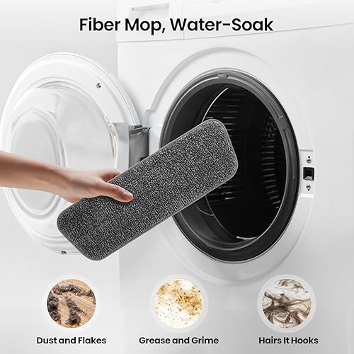 Miniatura 7 de Xlife - Trapeador de microfibra para limpieza de suelos, con 3 almohadillas lavables, mopa con pulverizador, mopa de madera, uso doméstico comercial