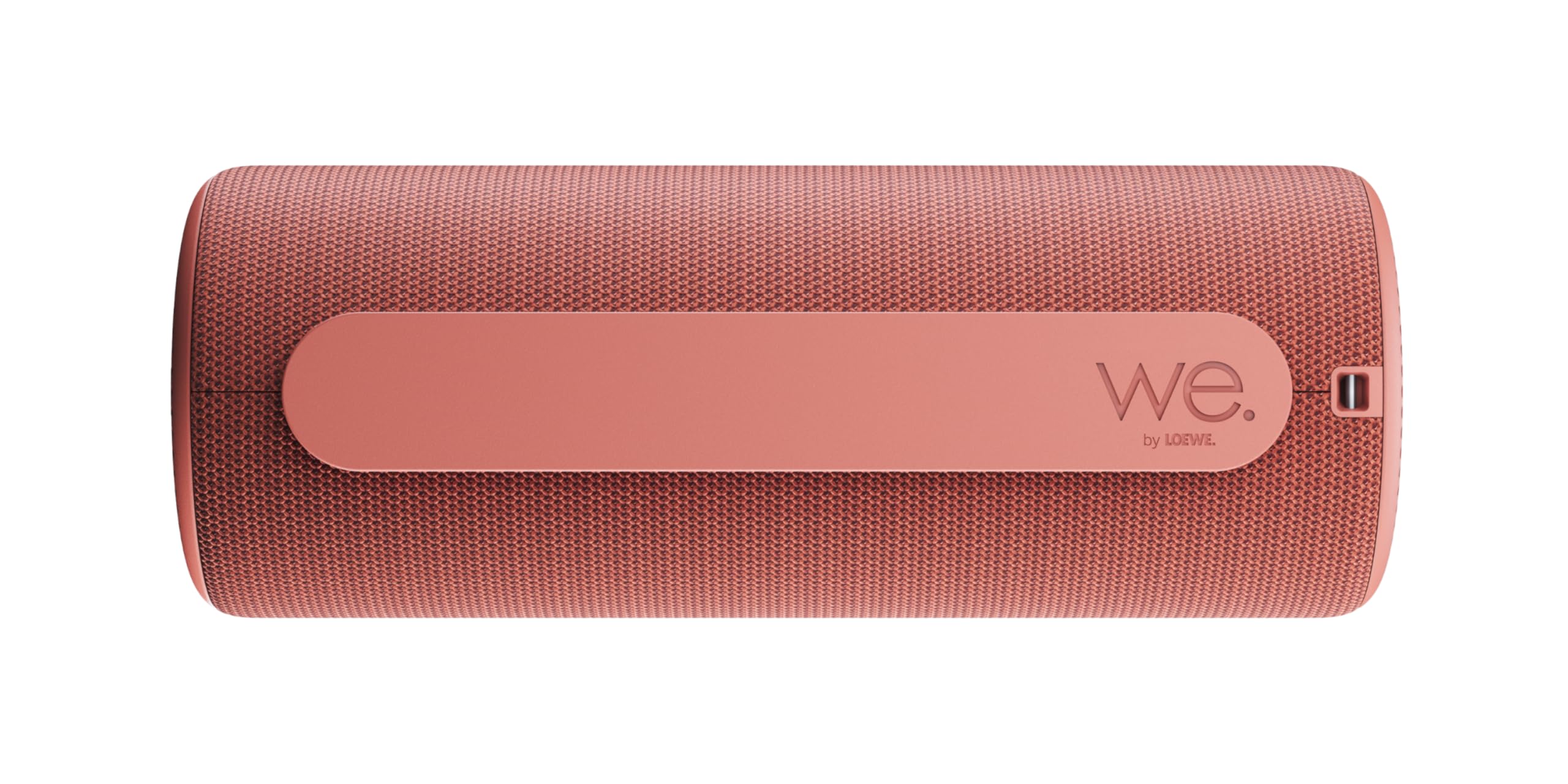 Loewe We. HEAR 1 Coral Red, altoparlante Bluetooth, 40W, resistente all'acqua, portatile, ricaricabile, batteria di 14 ore, per uso esterno e interno