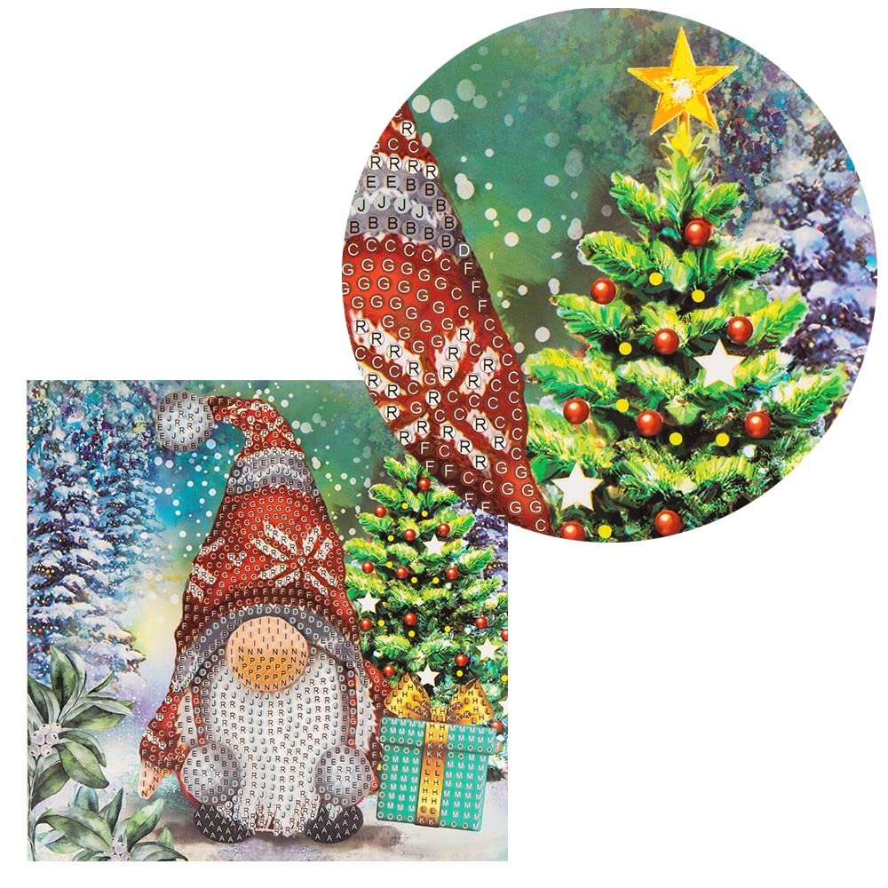 Carte De Vœux Diamond Painting Ideen Mit Herz - 16x16cm, 370g/m², Avec Strass Et Outils