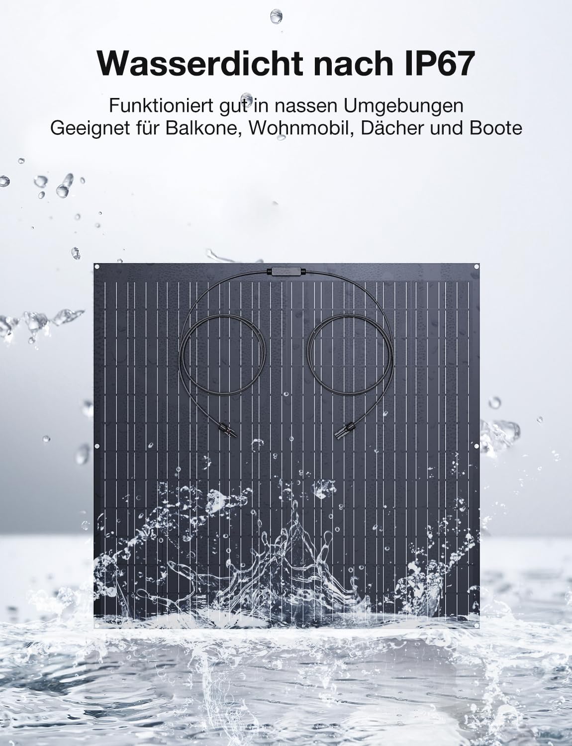 480W Flexible Solarpanel, 2x 240W Solarmodul, IP67 Wasserdicht Photovoltaik, Solar Panel für Wohnmobil, Balkonkraftwerk, Camping, Boot