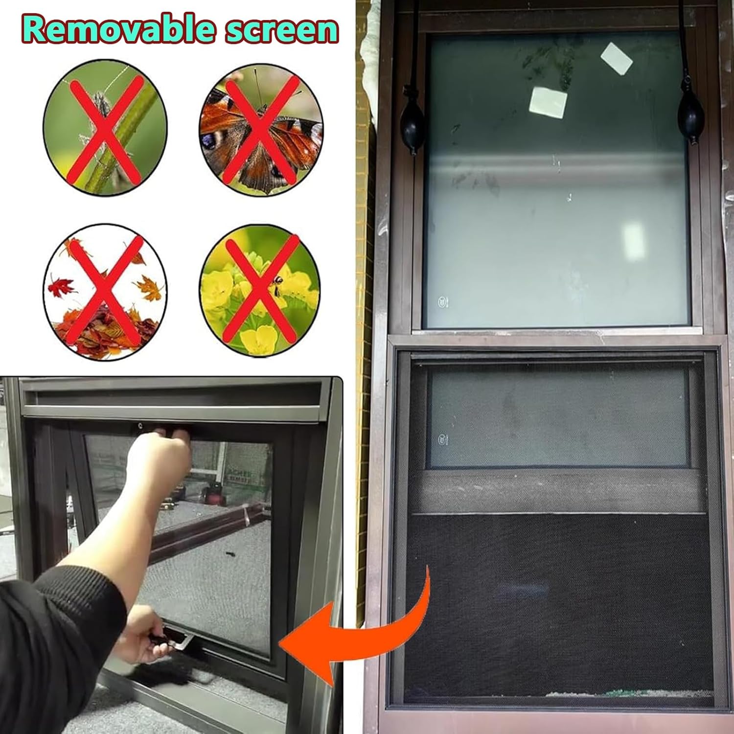 Large Vertical Sliding Window, Ventilation Replacement Window, Aluminum Truck Service Windows with Screen, Basement Flush Mount Mobile Windows for Food(WxH 16x27in/40x68cm)