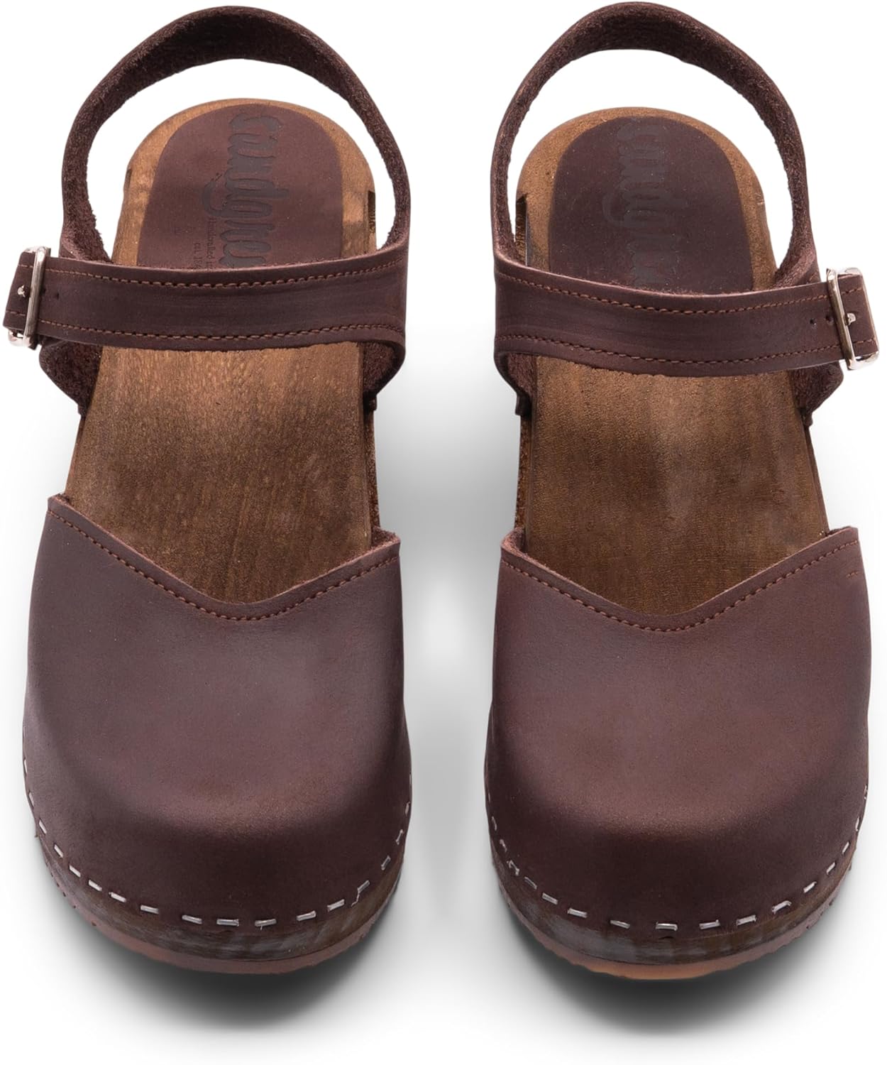 Sandgrens Handmade Swedish Wood Clogs for Women, High Heel Sandal | Victoria