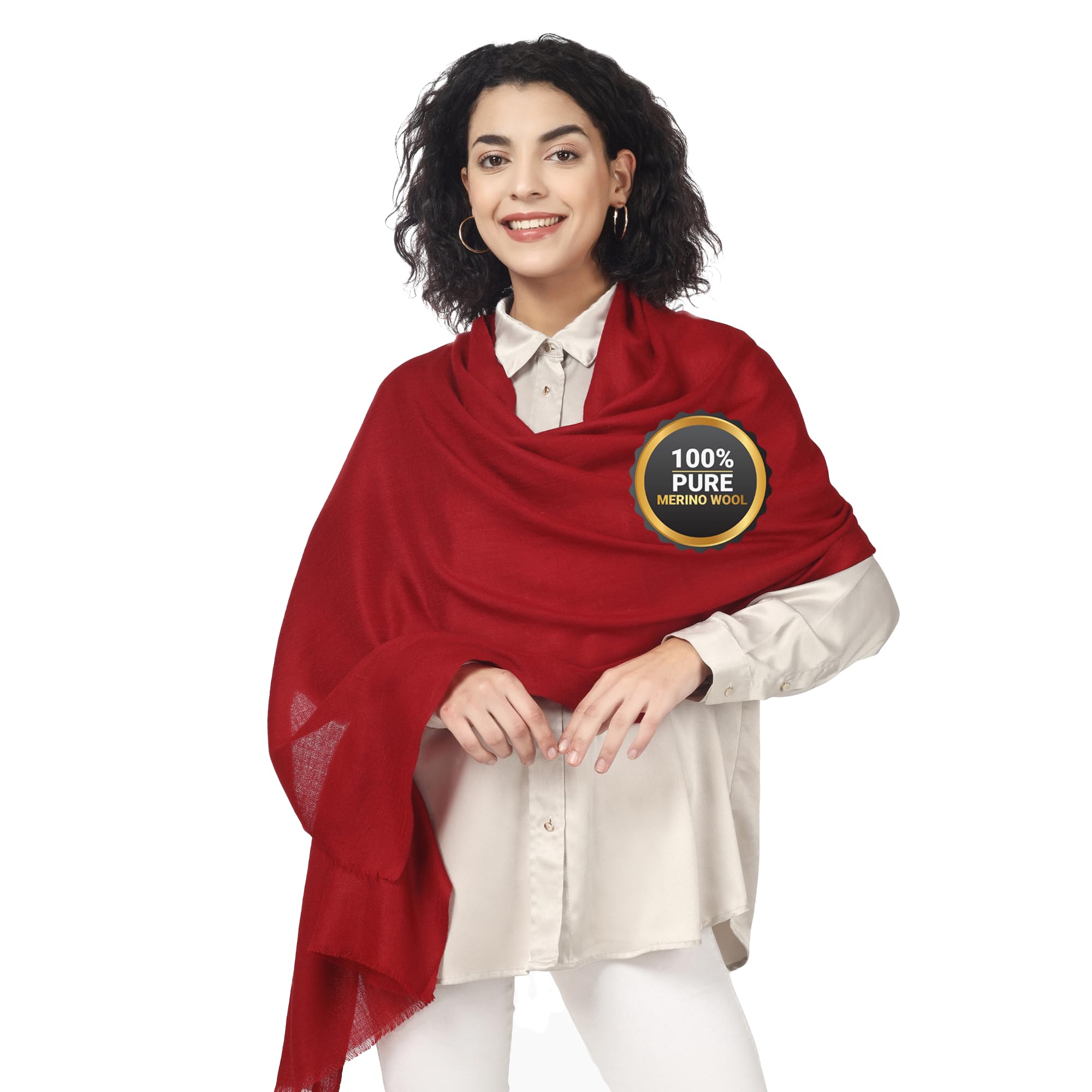 PASHWRAP Ultra-Thin Merino Wool Scarf Soft & Warm, Featherlight Cozy Luxurious Shawl For Women, Perfect For Travel