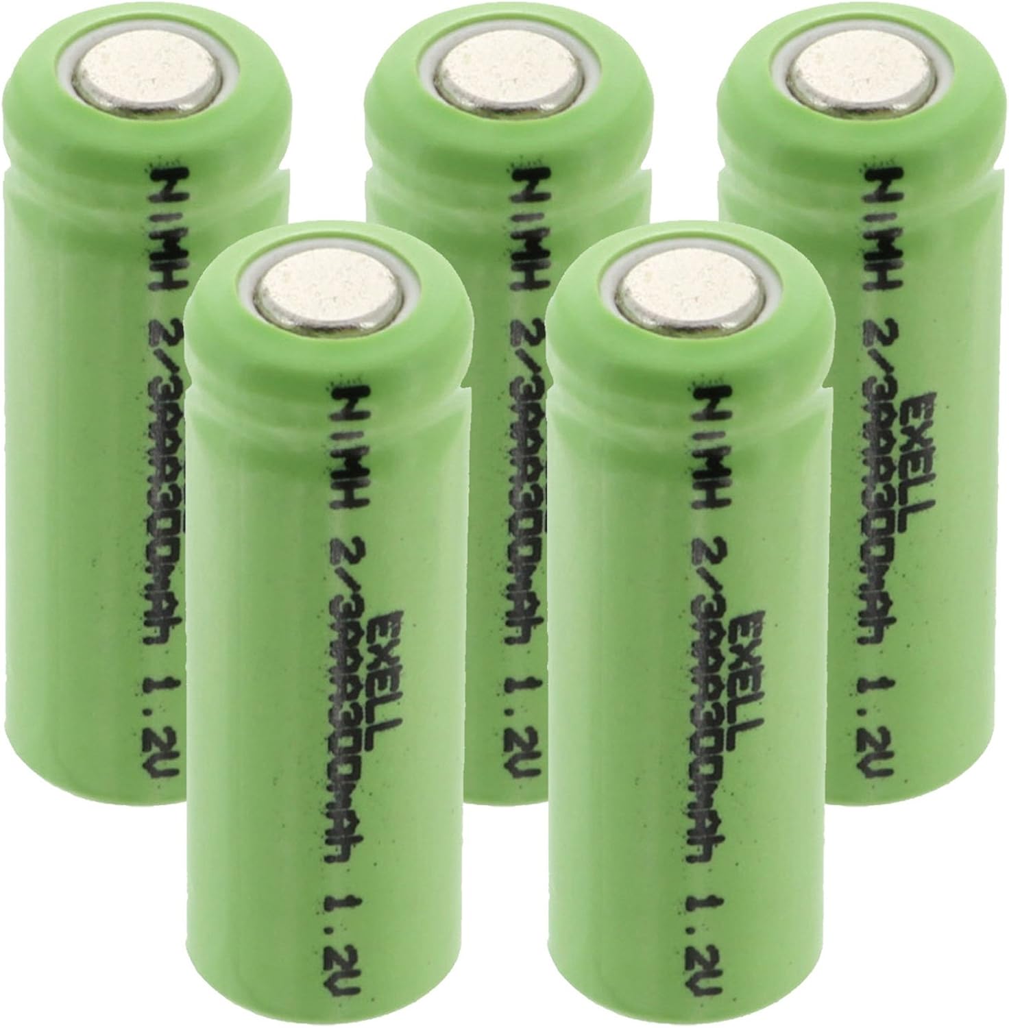(5PACK) 1.2V 2/3AAA 300mAh NiMH Rechargeable Flat Top