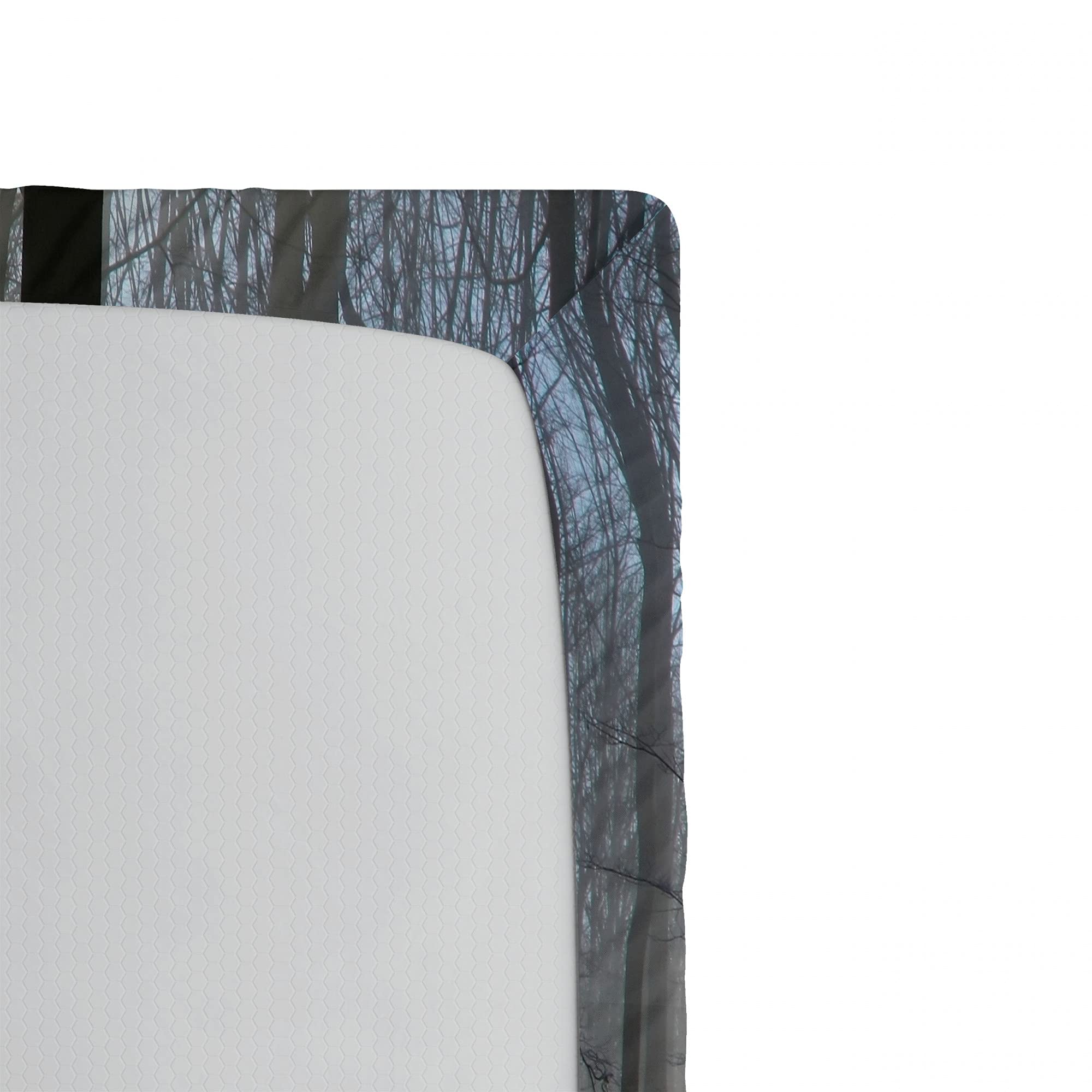 ABAKUHAUS Lenzuolo Con Angoli Yosemite Foresta Mountain Spring | Microfibra 100% | 90x200 Cm | Tasca Elastica Tutto Tondo | Verde